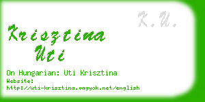 krisztina uti business card